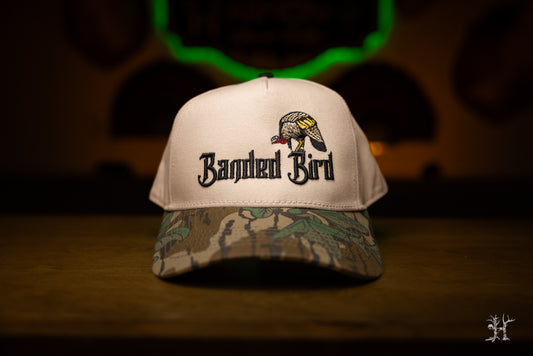 Banded Bird Trucker Hat - Mossy Oak Greenleaf & Cream