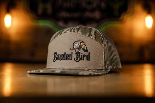 Banded Bird 7 Panel Hat - Mossy Oak Original Bottomland & Gator