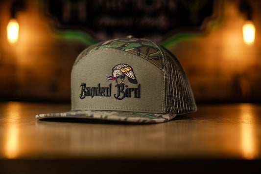 Banded Bird 7 Panel Hat - Mossy Oak Greenleaf & Olive