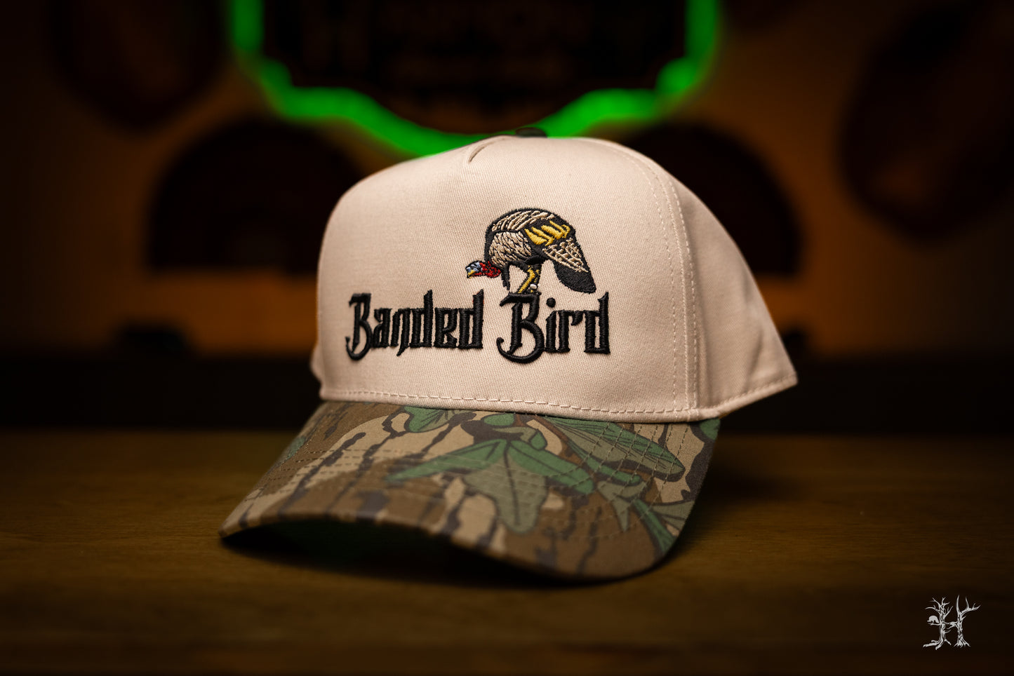 Banded Bird Trucker Hat - Mossy Oak Greenleaf & Cream