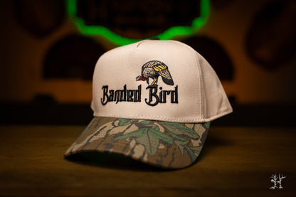 Banded Bird Trucker Hat - Mossy Oak Greenleaf & Cream